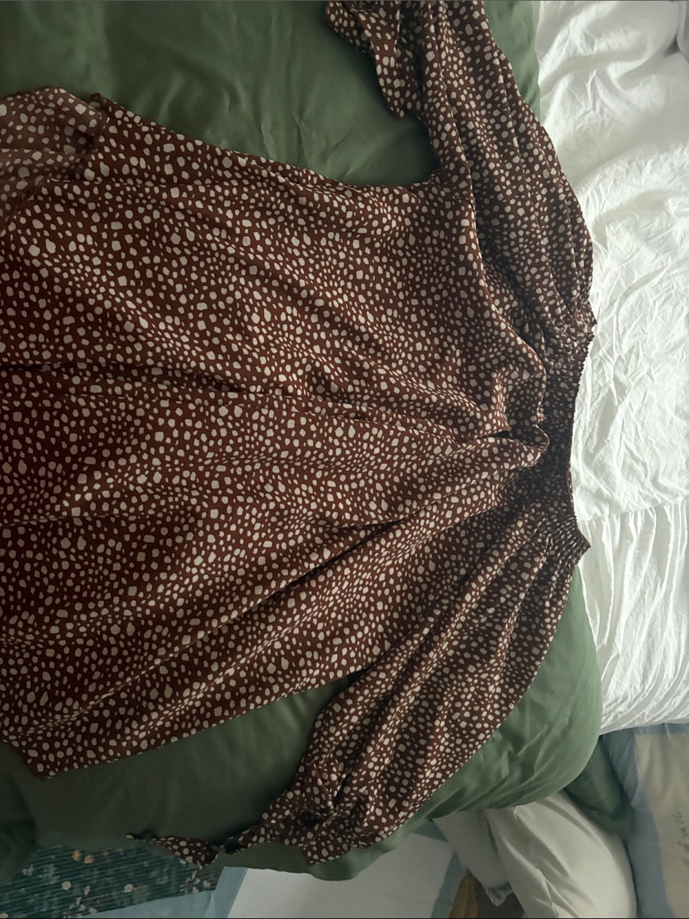 Brown Spotted Women's Tunic Top